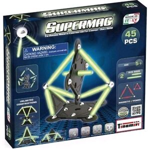 Tinamiri SuperMag Magnetic Glow Construction Building Set 45 PCS Age 5+